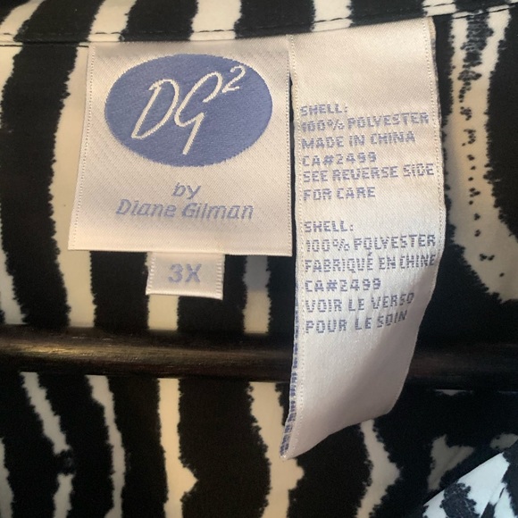 NWT /DG2 by Diane Gilman / Long Sleeve / Long Button Down with Belt at waist 3X - Picture 7 of 8